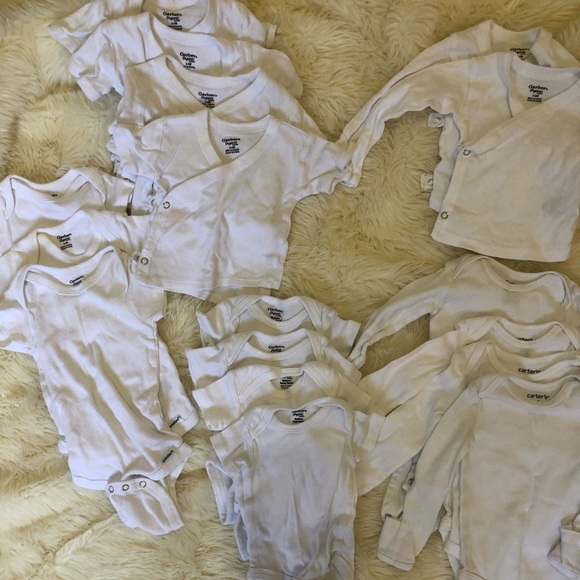 Gerber Other - Lot of White Newborn Onesies and Shirts